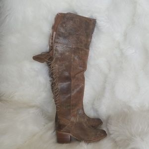 Thigh-high western boots